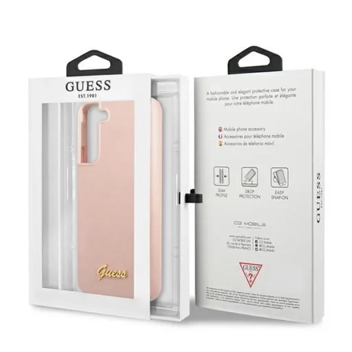 Guess GUHCS22MLSLMGPP S22+ S906 pink/pink hardcase Silicone Script Metal Logo tok - 8
