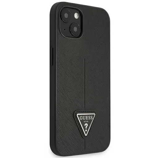 Guess GUHCP14MPSATLK iPhone 14 Plus 6,7" fekete/fekete hardcase SaffianoTriangle Logo tok - 4