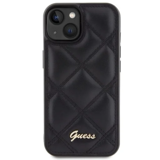 Guess Quilted Metal Logo tok iPhone 15 - fekete - 3