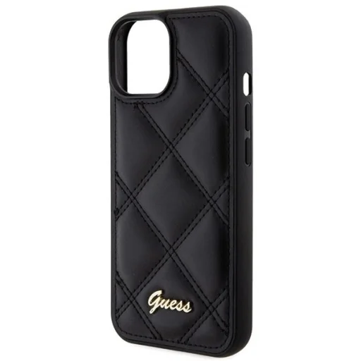 Guess Quilted Metal Logo tok iPhone 15 - fekete - 6