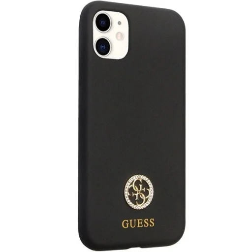 Guess GUHCN614DGPK tok iPhone 11 - Fekete Szilikon Logó Strassz 4G - 4