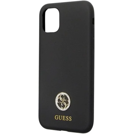 Guess GUHCN614DGPK tok iPhone 11 - Fekete Szilikon Logó Strassz 4G - 6