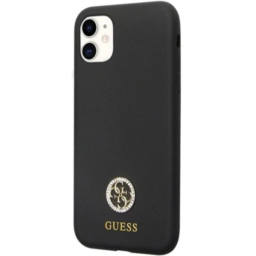 Guess GUHCN614DGPK tok iPhone 11 - Fekete Szilikon Logó Strassz 4G - 2