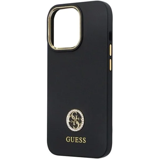 Guess GUHCP13LM4DGPK tok iPhone 13 Pro - fekete Szilikon Logó Strass 4G tok - 6