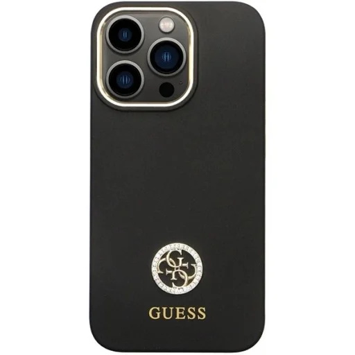 Guess GUHCP13LM4DGPK tok iPhone 13 Pro - fekete Szilikon Logó Strass 4G tok - 3