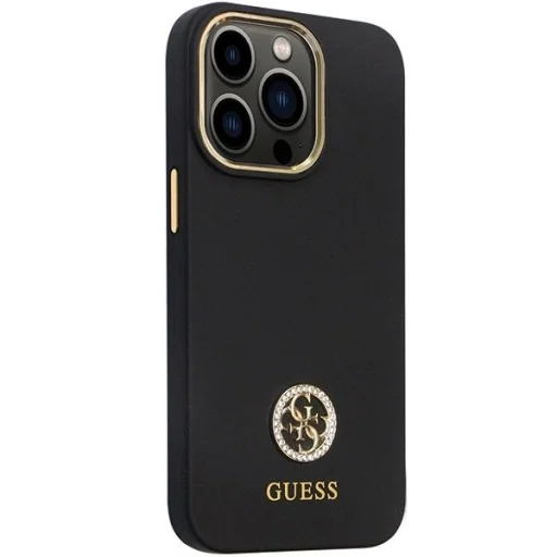 Guess GUHCP13LM4DGPK tok iPhone 13 Pro - fekete Szilikon Logó Strass 4G tok - 4