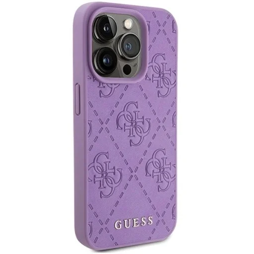 Guess Leather 4G Stamped tok iPhone 15 Pro - lila - 4