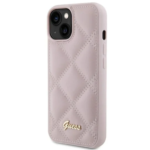Guess Quilted Metal Logo tok iPhone 15 - rózsaszín - 2