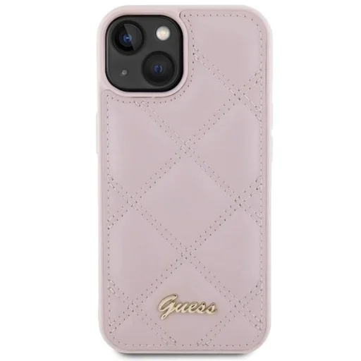 Guess Quilted Metal Logo tok iPhone 15 - rózsaszín - 3