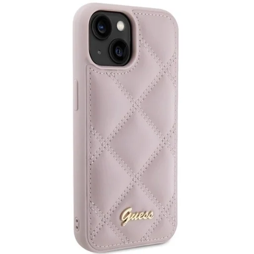 Guess Quilted Metal Logo tok iPhone 15 - rózsaszín - 4