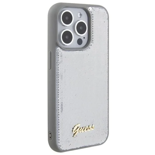 Guess Sequin Script Metal tok iPhone 15 Pro Max - ezüst - 4