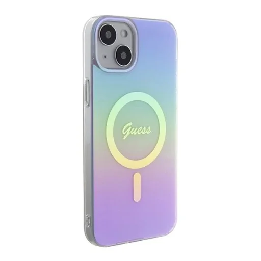 Guess IML Iridescent MagSafe tok iPhone 15 Plus - lila tok - 4