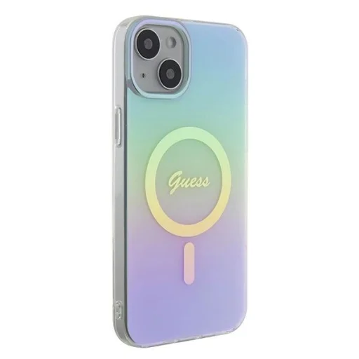 Guess GUHMP15MHITSQ iPhone 15 Plus 6.7" türkiz/türkiz telefontok IML Iridescent MagSafe tok - 4