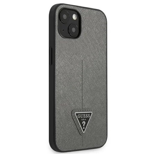 Guess GUHCP14MPSATLG iPhone 14 Plus 6.7" ezüst/ezüst kemény tok SaffianoTriangle Logo tok - 4