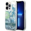 Guess Flower Liquid Glitter tok iPhone 14 Pro Max - zöld