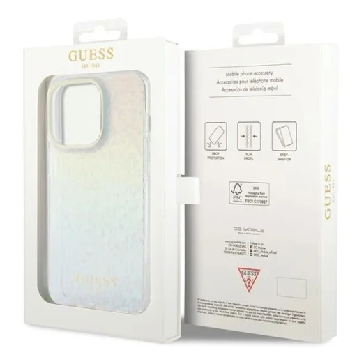Guess IML Faceted Mirror Disco Iridescent tok iPhone 15 Pro - többszínű - 8