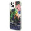 Guess GUHCP14SLFLSB iPhone 14 6.1" kék keménytok Flower Liquid Glitter thumbnail