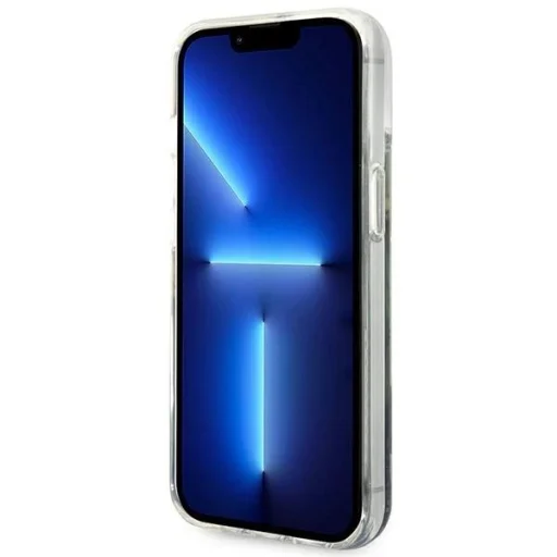 Guess GUHCP14SLFLSB iPhone 14 6.1" kék keménytok Flower Liquid Glitter - 6