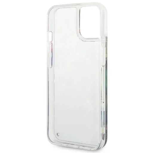 Guess GUHCP14SLFLSB iPhone 14 6.1" kék keménytok Flower Liquid Glitter - 8