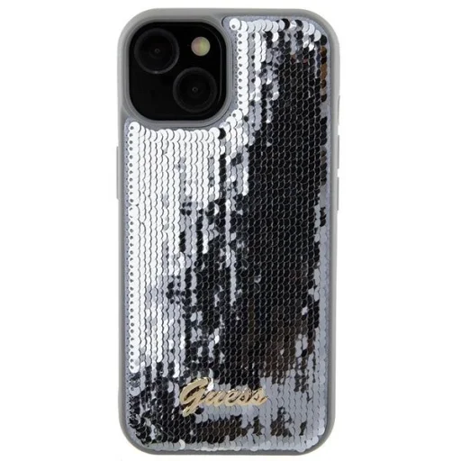 Guess Sequin Script Metal tok iPhone 15 - ezüst - 3