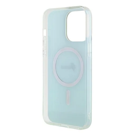 Guess GUHMP15XHITSQ iPhone 15 Pro Max türkiz/türkiz keménytok IML Iridescent MagSafe tok - 7