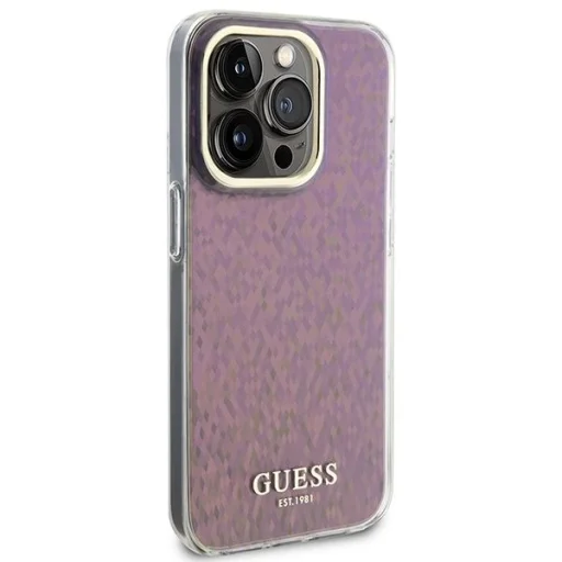 Guess GUHCP15LHDECMP iPhone 15 Pro 6.1" tok pink/pink hardcase IML Faceted Mirror Disco Iridescent - 4