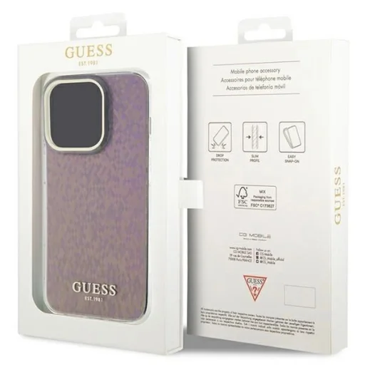 Guess GUHCP15LHDECMP iPhone 15 Pro 6.1" tok pink/pink hardcase IML Faceted Mirror Disco Iridescent - 8