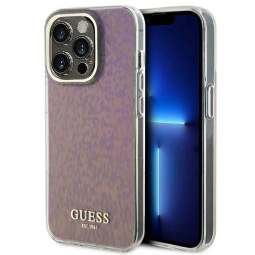 Guess GUHCP15LHDECMP iPhone 15 Pro 6.1" tok pink/pink hardcase IML Faceted Mirror Disco Iridescent - 1