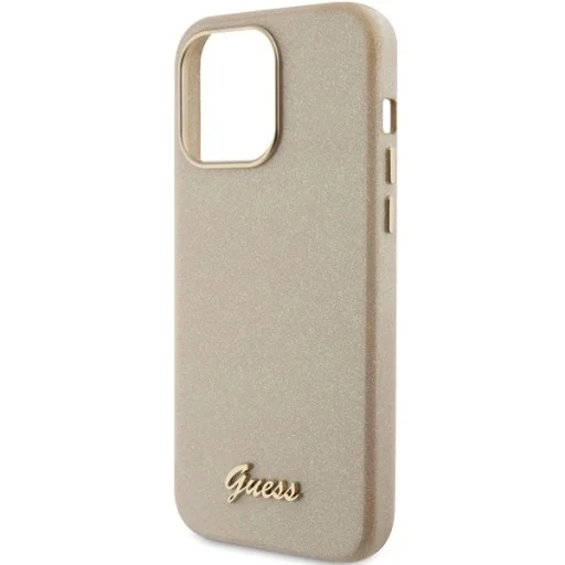 Guess Glitter Glossy Script tok iPhone 15 Pro - arany - 6