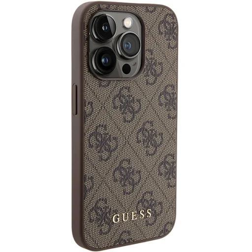 Guess 4G Metal Gold Logo tok iPhone 15 Pro - barna - 4