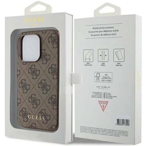 Guess 4G Metal Gold Logo tok iPhone 15 Pro - barna - 8