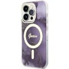 Guess GUHMP14LHTMRSU iPhone 14 Pro 6.1" lila/lila kemény tok Golden Marble MagSafe tok - 2