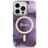 Guess GUHMP14LHTMRSU iPhone 14 Pro 6.1" lila/lila kemény tok Golden Marble MagSafe tok - 3