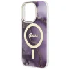 Guess GUHMP14LHTMRSU iPhone 14 Pro 6.1" lila/lila kemény tok Golden Marble MagSafe tok - 6