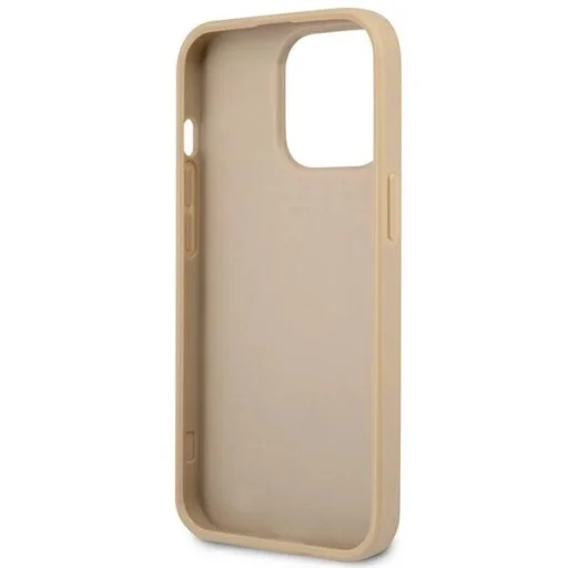 Guess GUHCP14XPSATLE iPhone 14 Pro Max 6,7" beige / bézs tok SaffianoTriangle Logo - 7