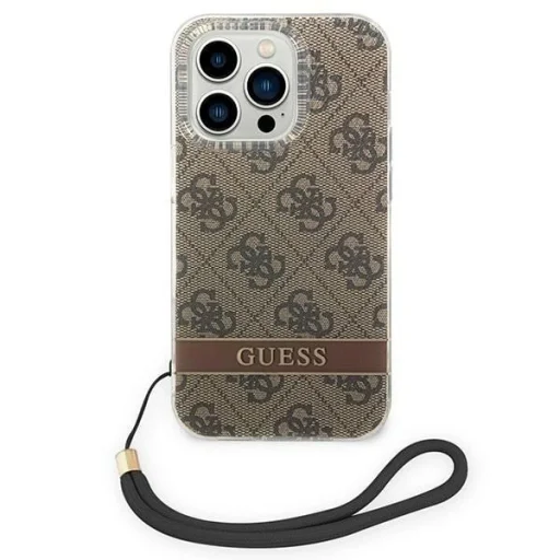 Guess GUOHCP14LH4STW iPhone 14 Pro 6.1" barna / barna keménytok 4G Prémium Pánt tok - 2