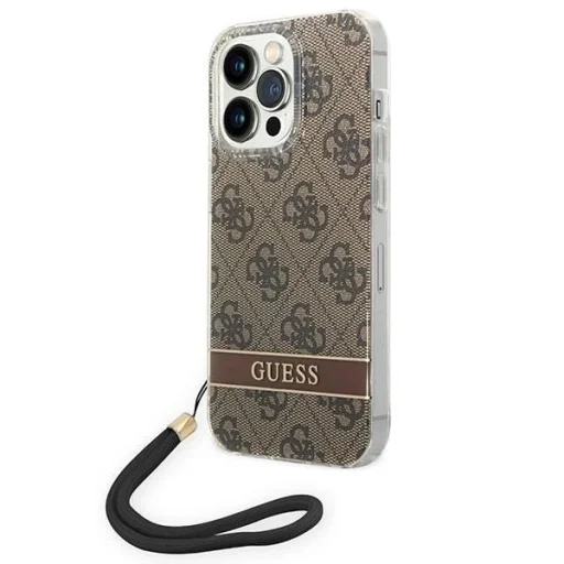 Guess GUOHCP14LH4STW iPhone 14 Pro 6.1" barna / barna keménytok 4G Prémium Pánt tok - 1