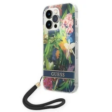 Guess GUOHCP14XHFLSB iPhone 14 Pro Max 6.7 "kék / kék keménytok Virág Pánt