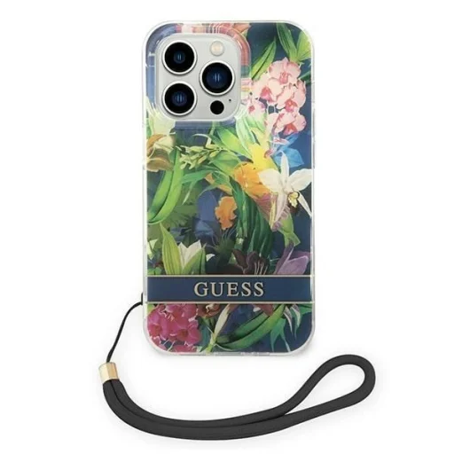 Guess GUOHCP14XHFLSB iPhone 14 Pro Max 6.7 "kék / kék keménytok Virág Pánt - 2