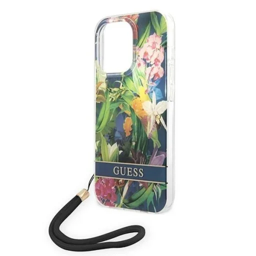 Guess GUOHCP14XHFLSB iPhone 14 Pro Max 6.7 "kék / kék keménytok Virág Pánt - 5