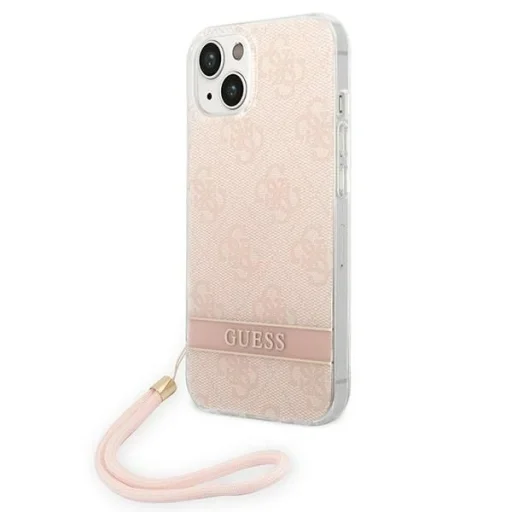 Guess GUOHCP14MH4STP iPhone 14 Plus 6.7 "pink / pink kemény tok 4G Print Strap - 1
