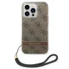 Guess GUOHCP14XH4STW iPhone 14 Pro Max 6.7" barna / barna keménytok 4G Print Strap tok - 2