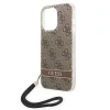 Guess GUOHCP14XH4STW iPhone 14 Pro Max 6.7" barna / barna keménytok 4G Print Strap tok - 5