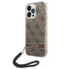 Guess GUOHCP14XH4STW iPhone 14 Pro Max 6.7" barna / barna keménytok 4G Print Strap tok - 1