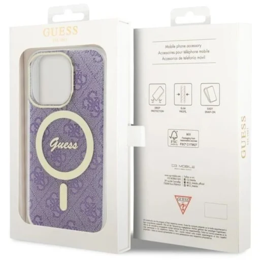 Guess GUHMP14LH4STU iPhone 14 Pro 6.1" lila/lila kemény tok 4G MagSafe - 8