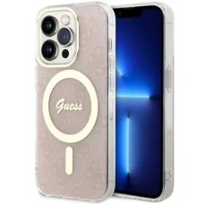 Guess GUHMP14LH4STP iPhone 14 Pro 6.1" pink/pink keménytok 4G MagSafe