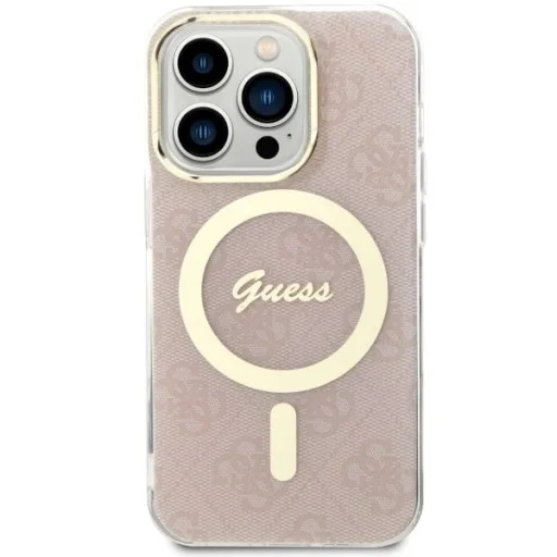 Guess GUHMP14LH4STP iPhone 14 Pro 6.1" pink/pink keménytok 4G MagSafe - 3