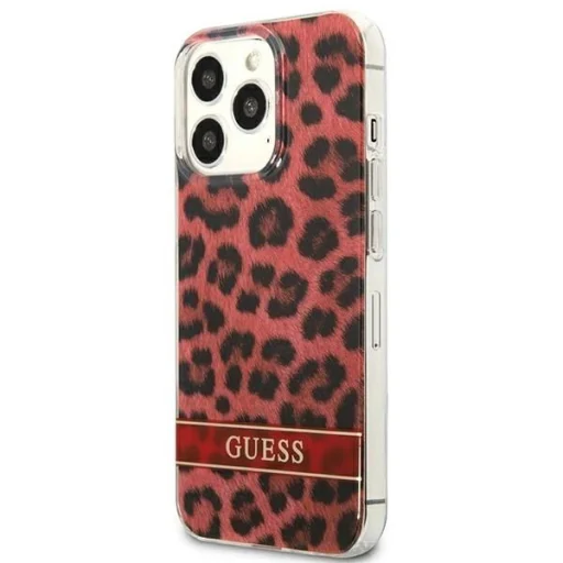Guess GUHCP13LHSLEOR iPhone 13 Pro piros/piros kemény tok Leopard - 2