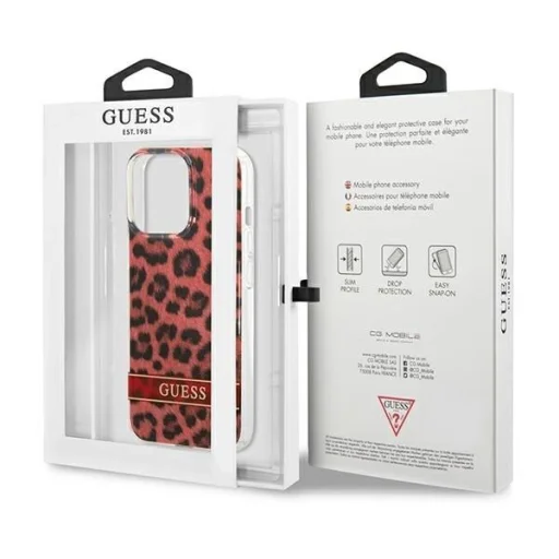 Guess GUHCP13LHSLEOR iPhone 13 Pro piros/piros kemény tok Leopard - 8