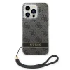 Guess GUOHCP14LH4STK iPhone 14 Pro 6.1" fekete / fekete kemény tok 4G Print Strap thumbnail